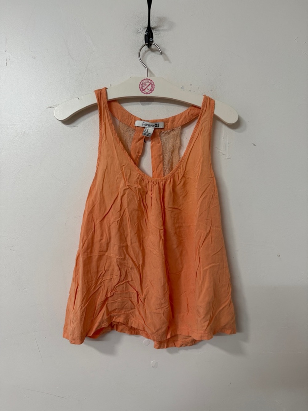 Forever 21 Coral Orange Scoop Neck Tank Y2K